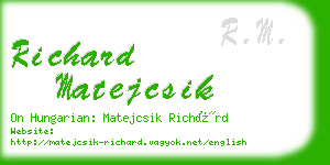 richard matejcsik business card